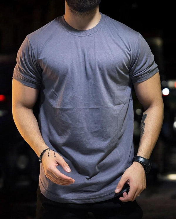 Premium Men's Grey Jersey T-Shirt - 1 Pc