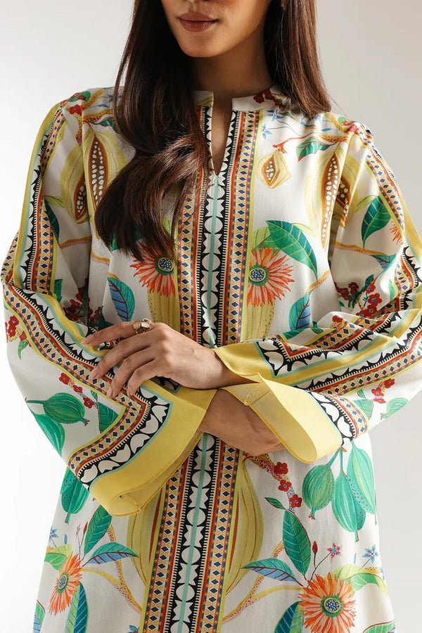 Stylish Women's Stitched Printed Shirt And Trouser Set – 2 Pcs