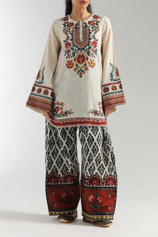 Stylish Women's Stitched Shirt & Trouser Set – 2 Pcs Printed Ensemble