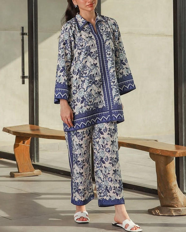 Stylish Printed Shirt and Trouser Set – 2 Pcs