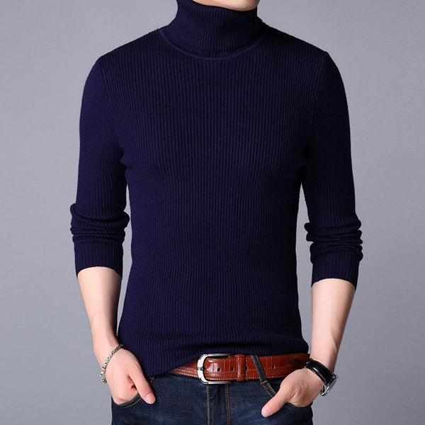 1 Pc Men's Ribbed Plain Highneck Sweater