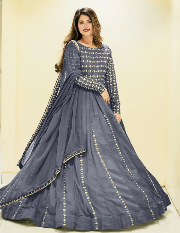 3 Pcs Women's Stitched Embroidered Maxi Suit
