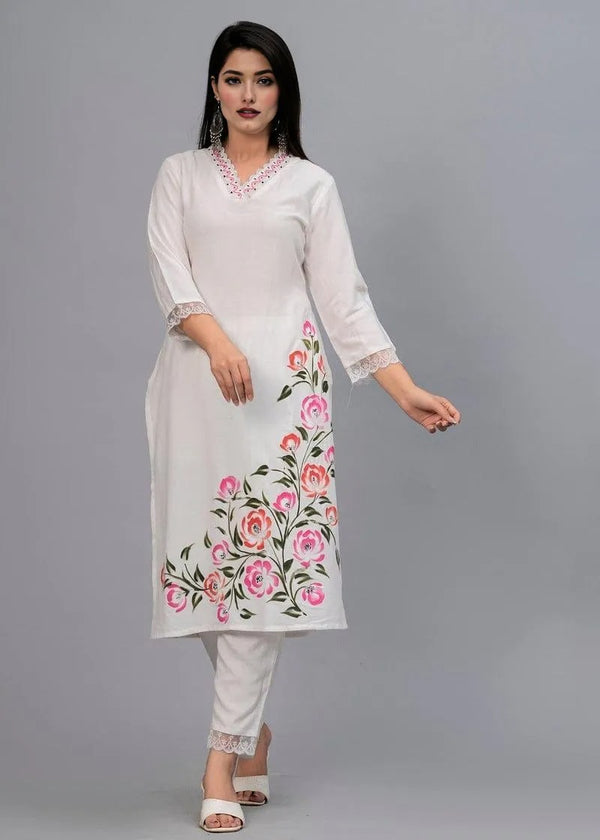 3 Pcs Women's Stitched Grip Silk Embroidered Suit
