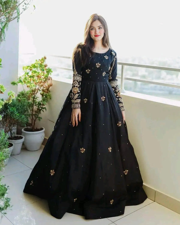 Chic Women's Stitched Embroidered Maxi Suit – 2 Pcs