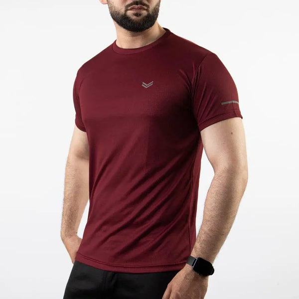 Men's Dri Fit Plain T-Shirt – Maroon